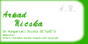 arpad micska business card